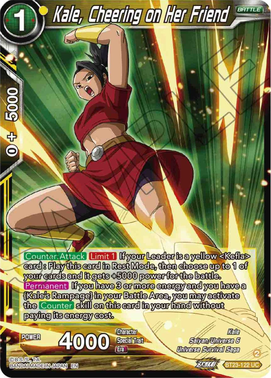Image for Kale, Cheering on Her Friend - Dragon Ball Super: Masters