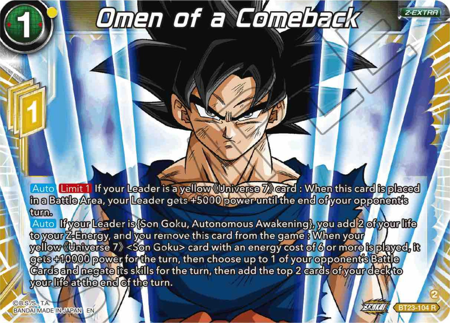 Image for Omen of a Comeback - Dragon Ball Super: Masters