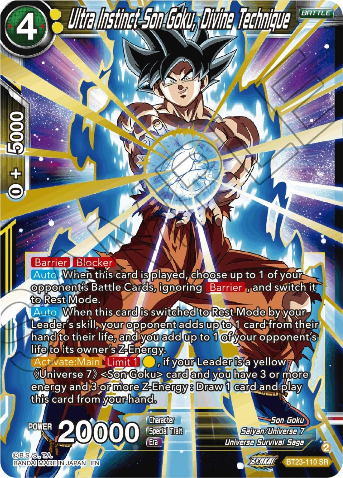 Image for Ultra Instinct Son Goku, Divine Technique - Dragon Ball Super: Masters