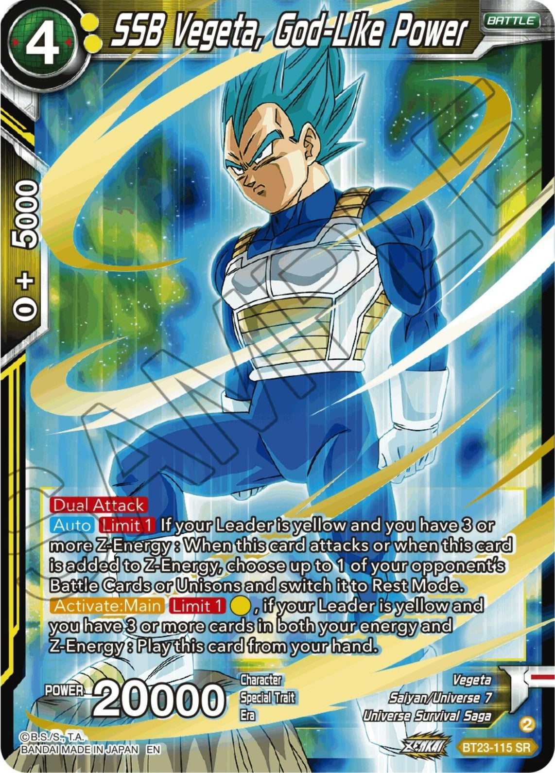 Image for SSB Vegeta, God-Like Power - Dragon Ball Super: Masters