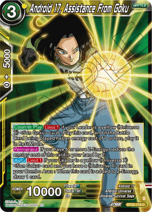 Image for Android 17, Assistance From Goku - Dragon Ball Super: Masters