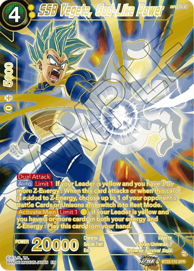 Image for SSB Vegeta, God-Like Power (SPR) - Dragon Ball Super: Masters