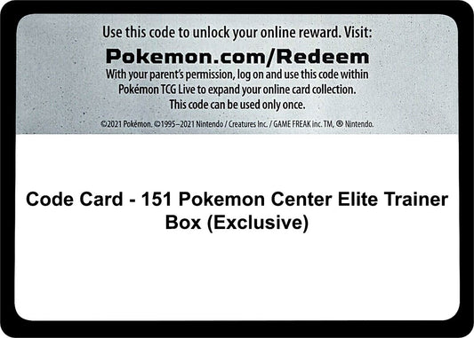 Image for Code Card - 151 Pokemon Center Elite Trainer Box (Exclusive) - Pokemon