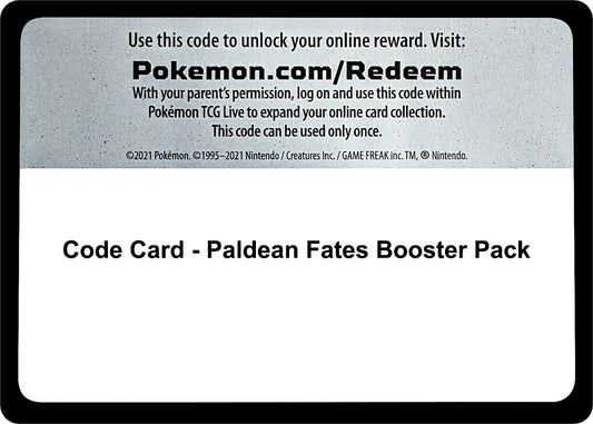 Image for Code Card - Paldean Fates Booster Pack - Pokemon