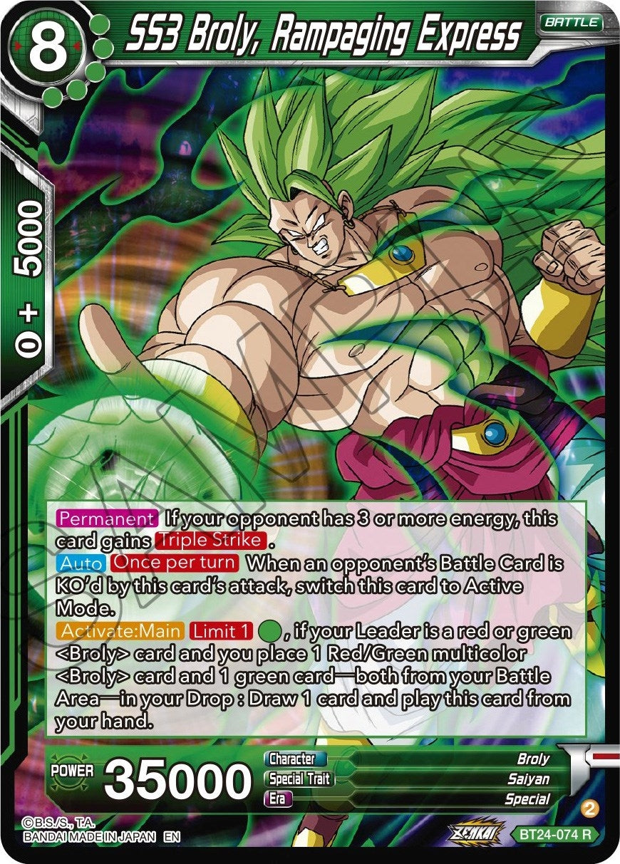 Image for SS3 Broly, Rampaging Express - Dragon Ball Super: Masters