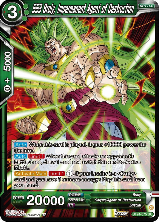 Image for SS3 Broly, Impermanent Agent of Destruction - Dragon Ball Super: Masters