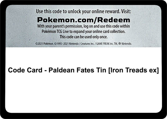 Image for Code Card - Paldean Fates Tin [Iron Treads ex] - Pokemon