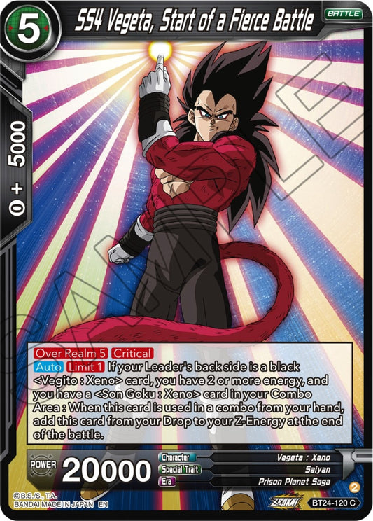 Image for SS4 Vegeta, Start of a Fierce Battle - Dragon Ball Super: Masters
