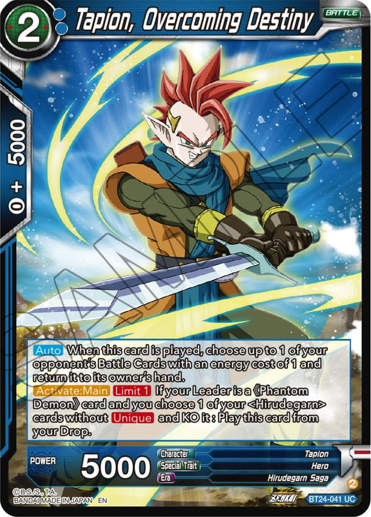 Image for Tapion, Overcoming Destiny - Dragon Ball Super: Masters