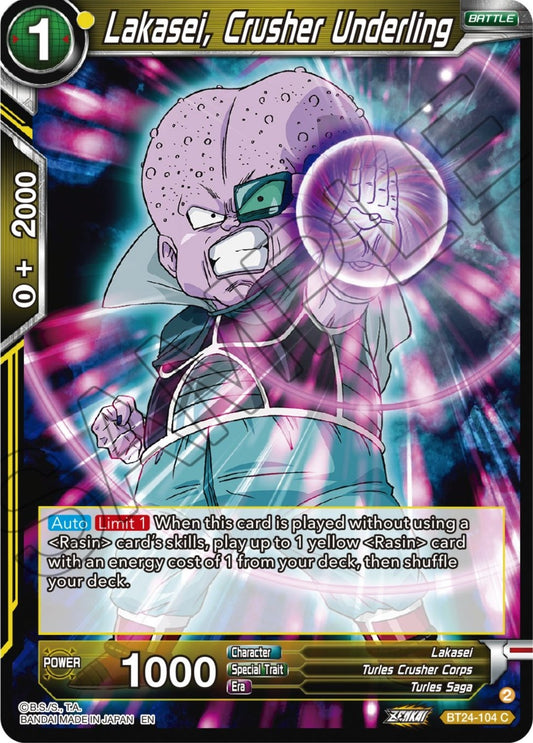 Image for Lakasei, Crusher Underling - Dragon Ball Super: Masters