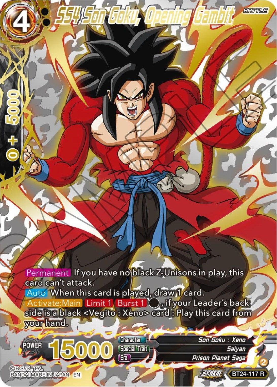 Image for SS4 Son Goku, Opening Gambit (Collector Booster Gold) - Dragon Ball Super: Masters