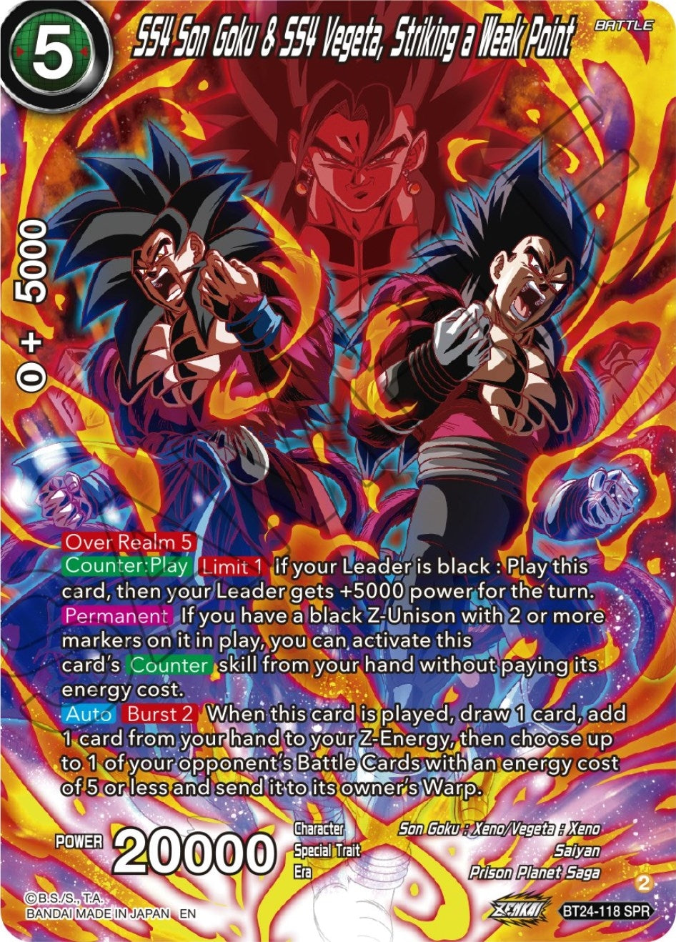 Image for SS4 Son Goku & SS4 Vegeta, Striking a Weak Point (SPR) - Dragon Ball Super: Masters