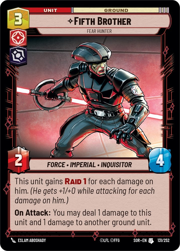 Image for Fifth Brother - Fear Hunter - Star Wars: Unlimited