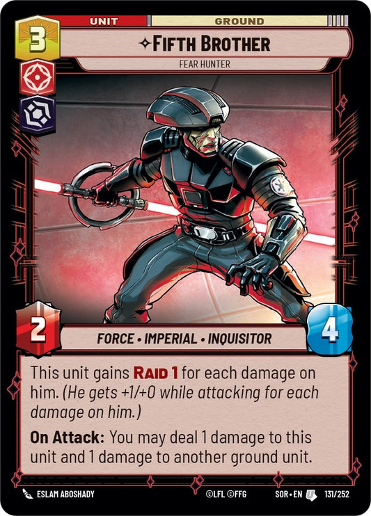 Image for Fifth Brother - Fear Hunter - Star Wars: Unlimited