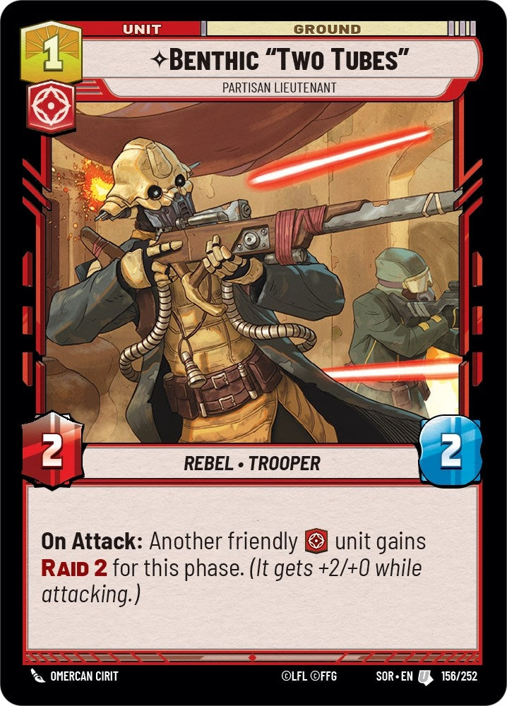 Image for Benthic "Two Tubes" - Partisan Lieutenant - Star Wars: Unlimited