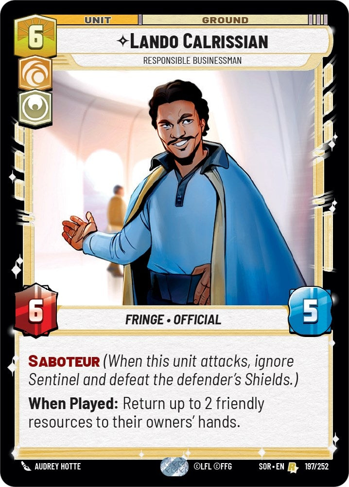 Image for Lando Calrissian - Responsible Businessman - Star Wars: Unlimited
