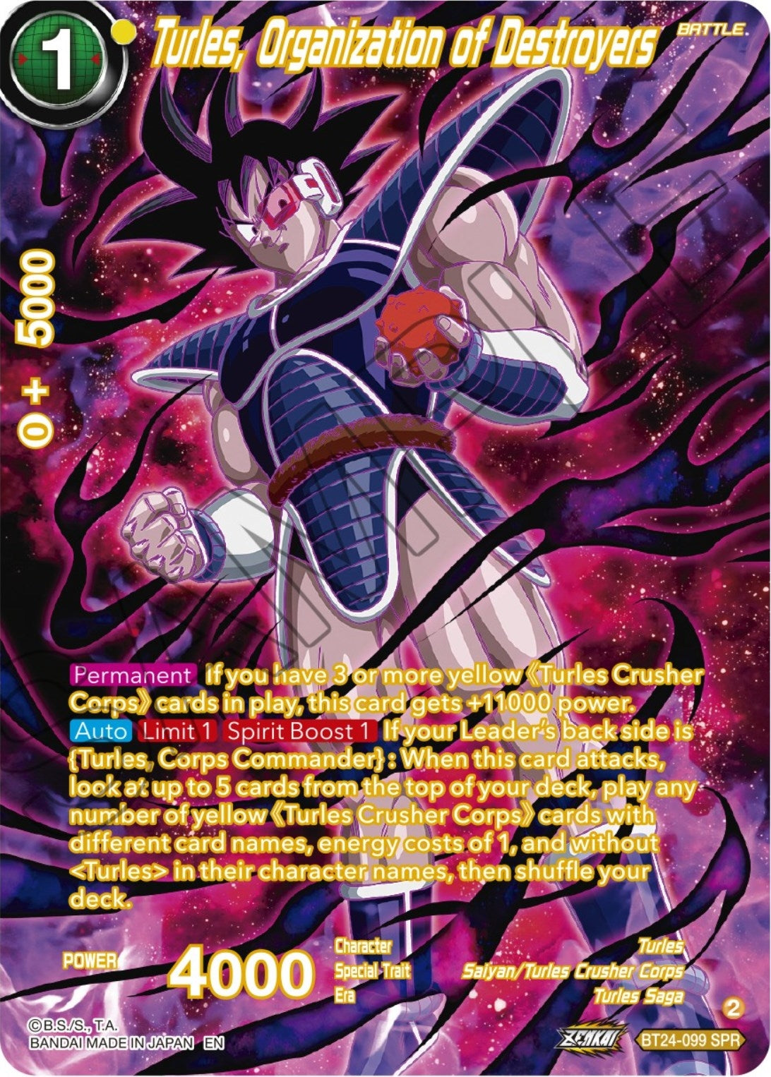 Image for Turles, Organization of Destroyers (SPR) - Dragon Ball Super: Masters