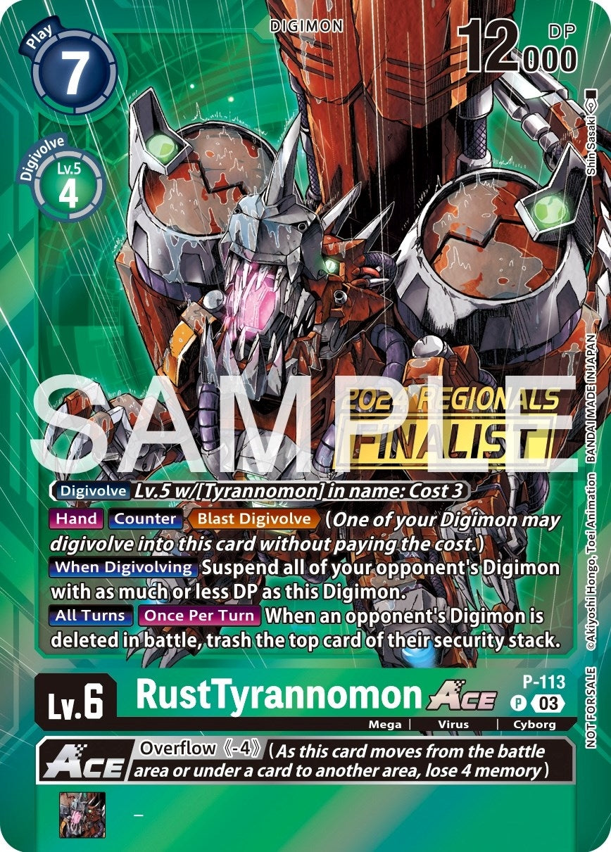 Image for RustTyrannomon ACE - P-113 (2024 Regionals Finalist) - Digimon Card Game