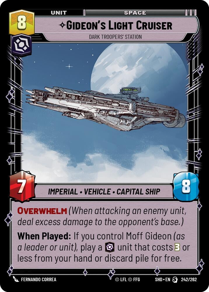 Image for Gideon's Light Cruiser - Dark Troopers' Station - Star Wars: Unlimited