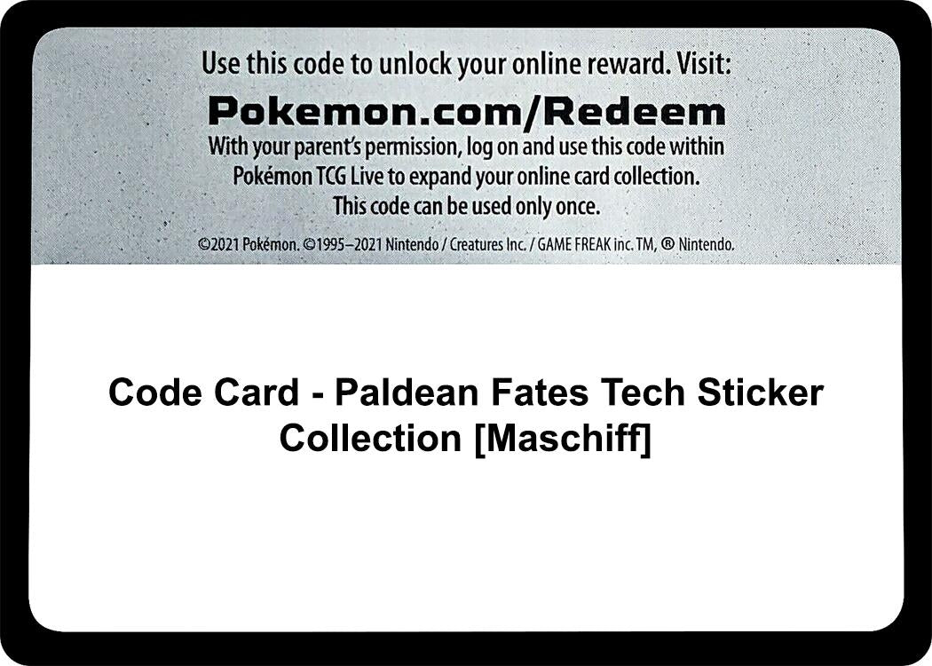 Image for Code Card - Paldean Fates Tech Sticker Collection [Maschiff] - Pokemon