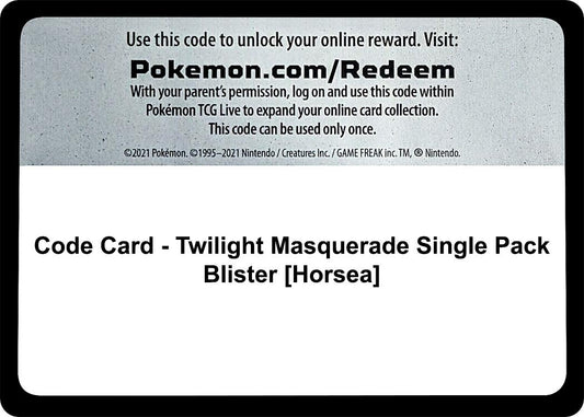 Image for Code Card - Twilight Masquerade Single Pack Blister [Horsea] - Pokemon