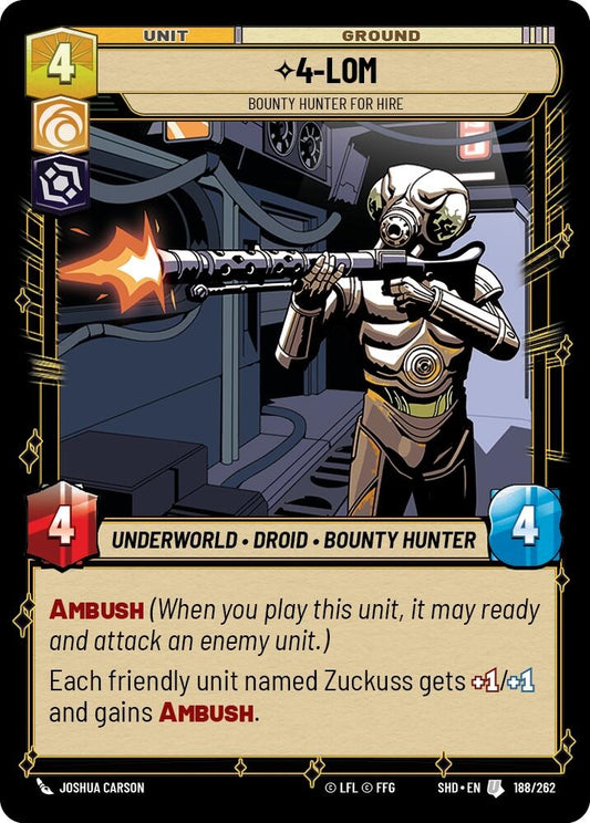 Image for 4-LOM - Bounty Hunter for Hire - Star Wars: Unlimited