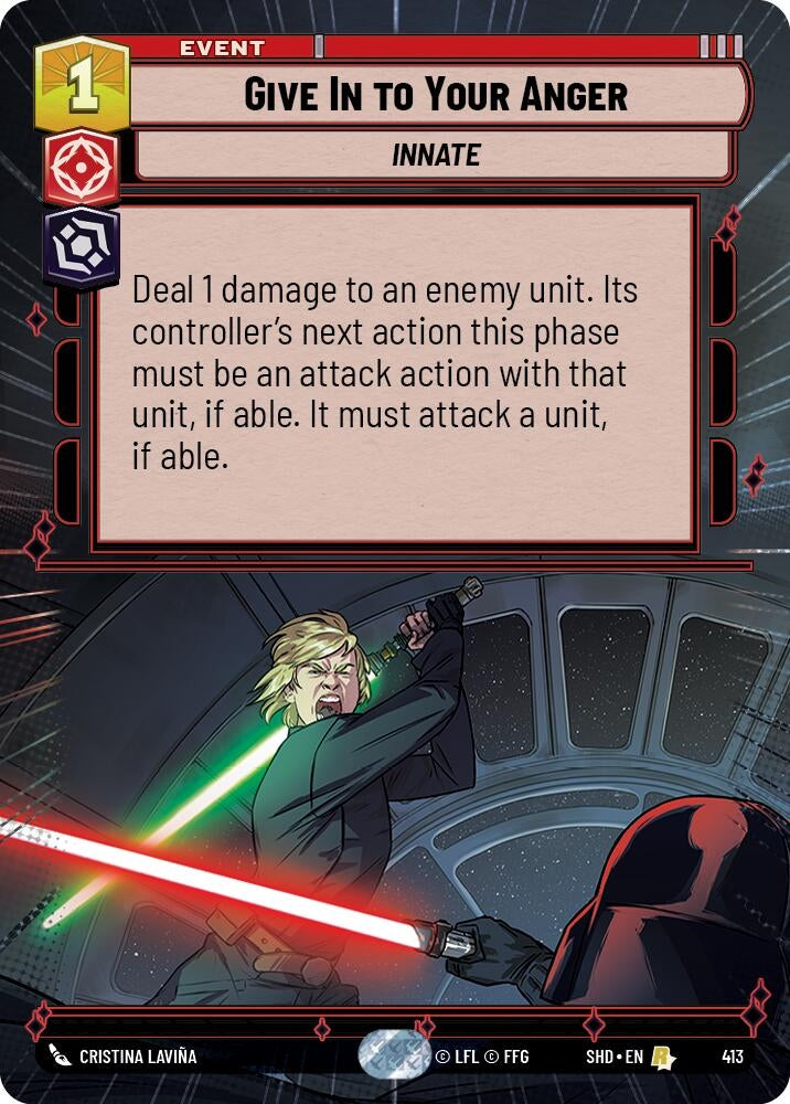 Image for Give In to Your Anger (Hyperspace) - Star Wars: Unlimited