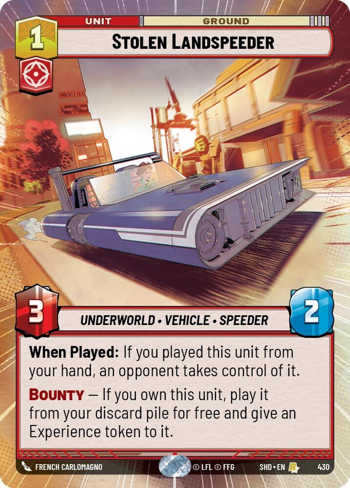 Image for Stolen Landspeeder (Hyperspace) - Star Wars: Unlimited