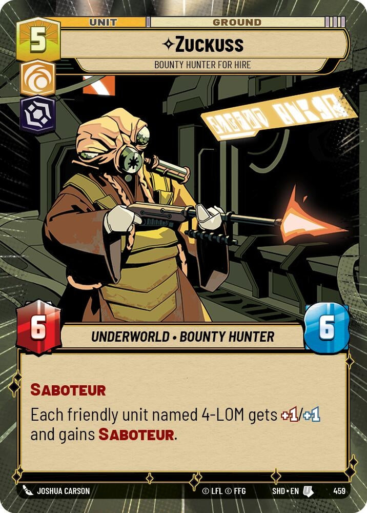 Image for Zuckuss - Bounty Hunter for Hire (Hyperspace) - Star Wars: Unlimited