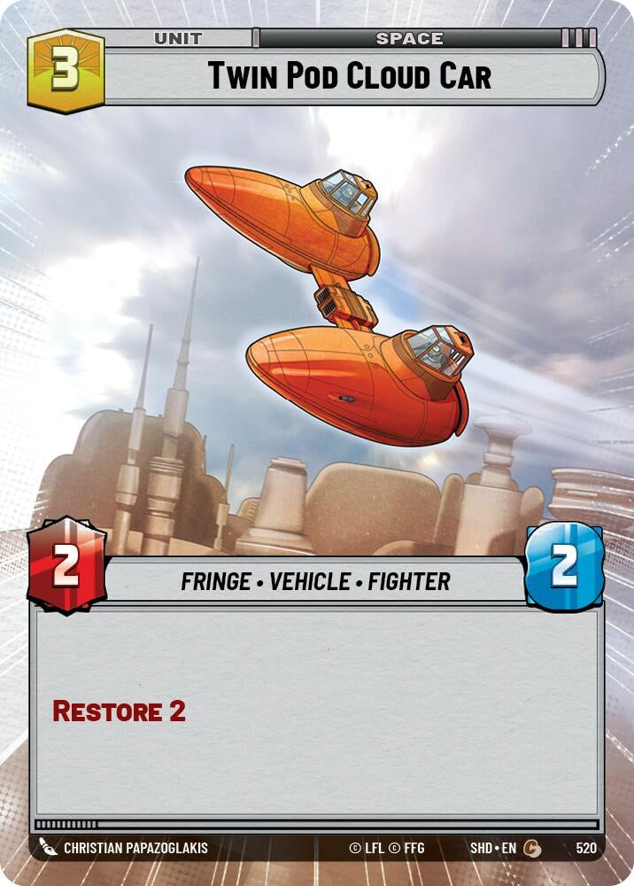 Image for Twin Pod Cloud Car (Hyperspace) - Star Wars: Unlimited
