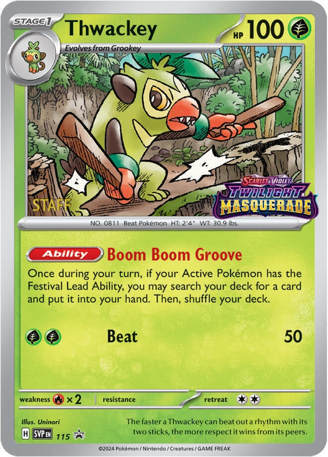 Image for Thwackey - 115 (Prerelease) [Staff] - Pokemon