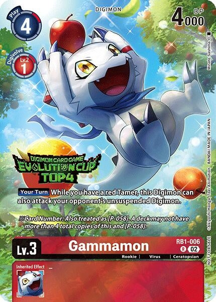 Image for Gammamon - RB1-006 (2024 Evolution Cup Top 4) - Digimon Card Game