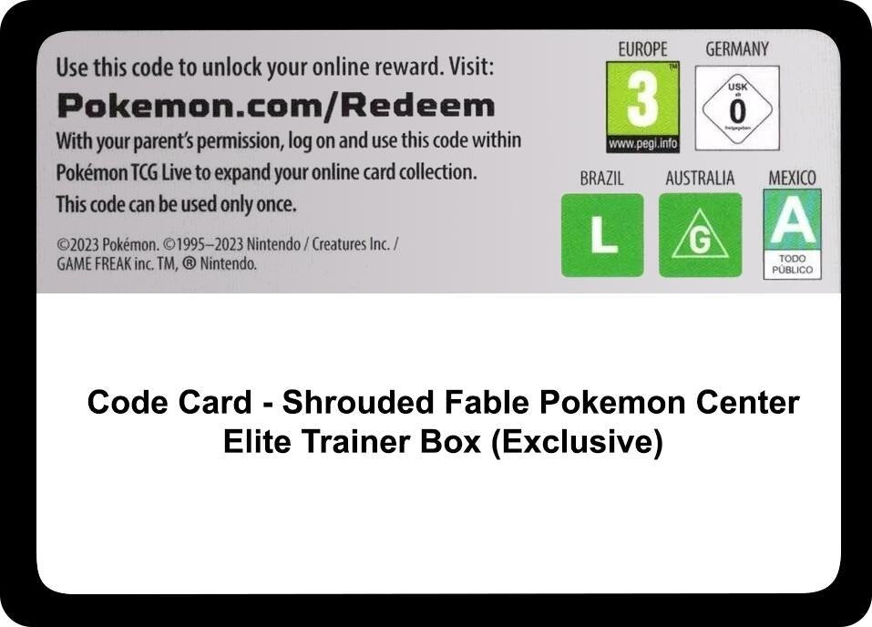 Image for Code Card - Shrouded Fable Pokemon Center Elite Trainer Box (Exclusive) - Pokemon