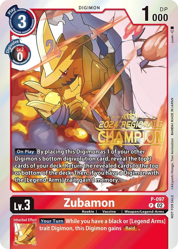 Image for Zubamon - P-097 (2024 Regionals Champion) - Digimon Card Game