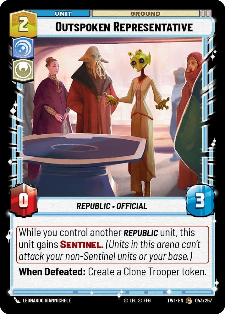 Image for Outspoken Representative - Star Wars: Unlimited