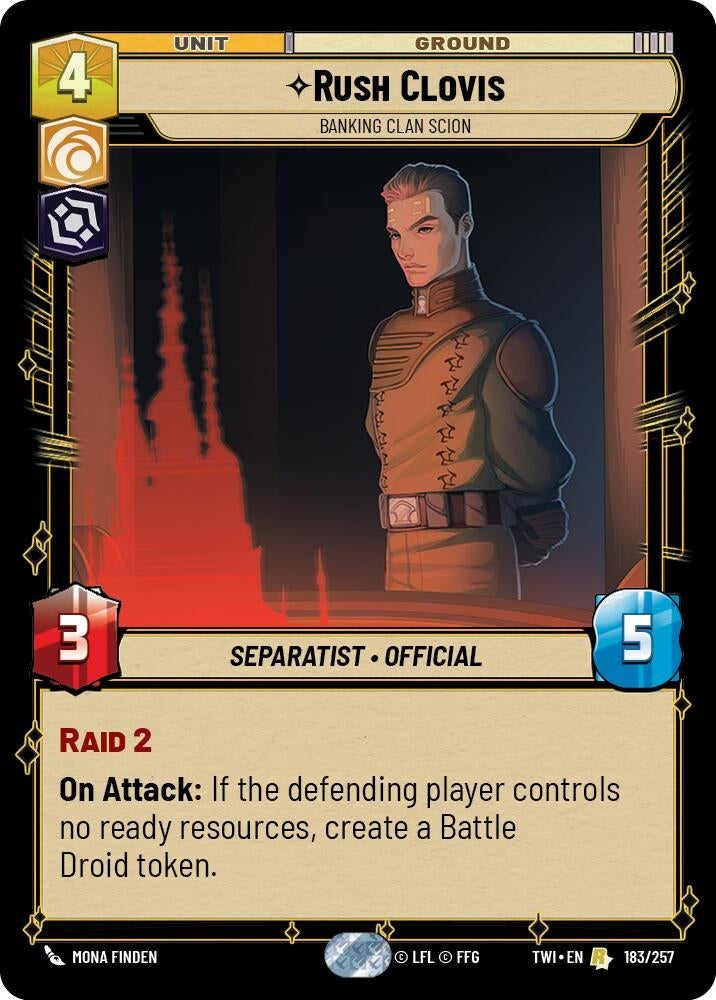 Image for Rush Clovis - Banking Clan Scion - Star Wars: Unlimited