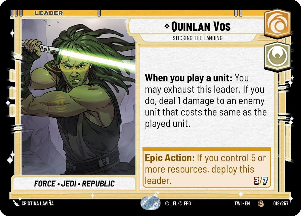 Image for Quinlan Vos - Sticking the Landing - Star Wars: Unlimited