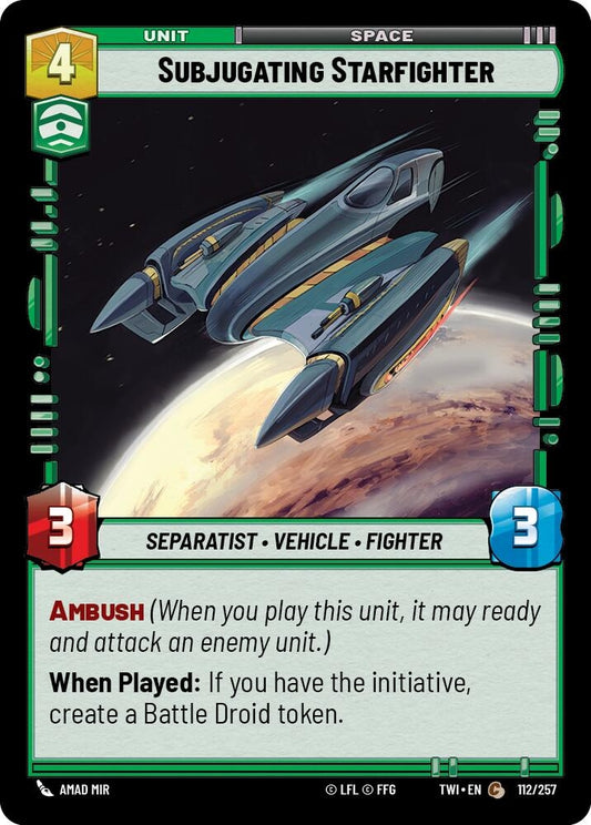 Image for Subjugating Starfighter - Star Wars: Unlimited
