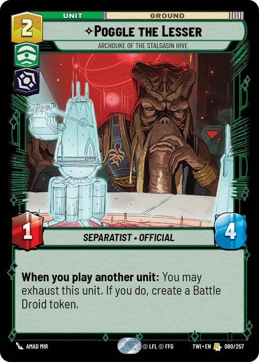 Image for Poggle the Lesser - Archduke of the Stalgasin Hive - Star Wars: Unlimited