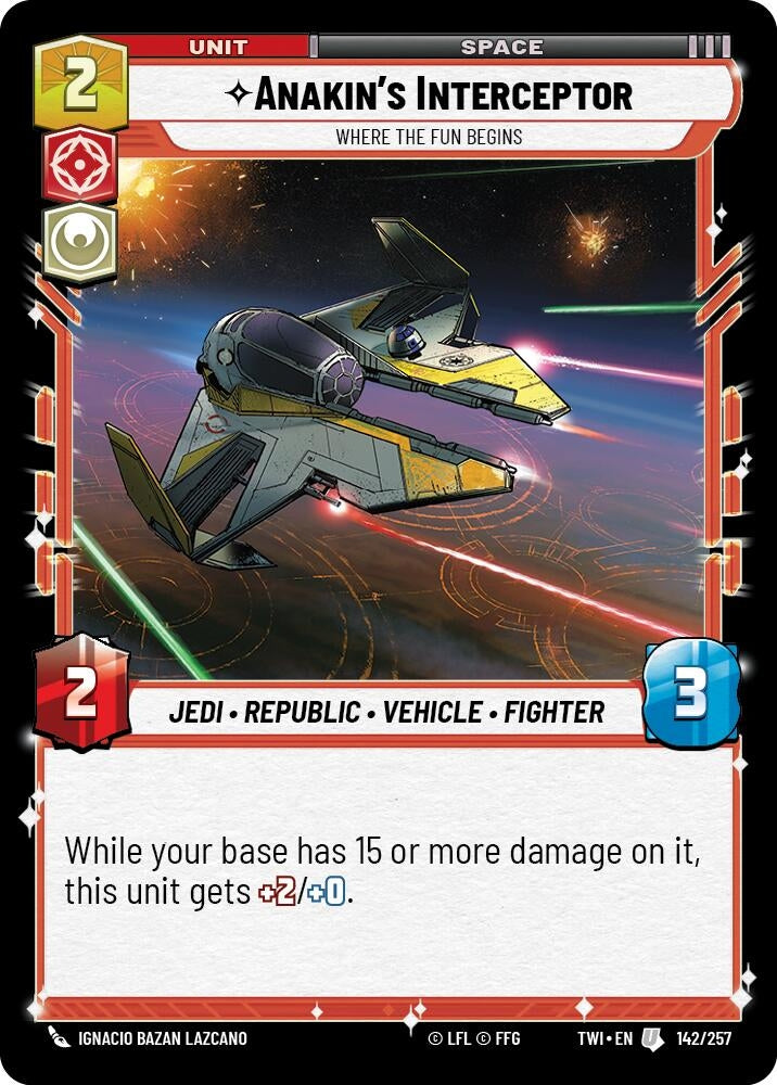 Image for Anakin's Interceptor - Where the Fun Begins - Star Wars: Unlimited