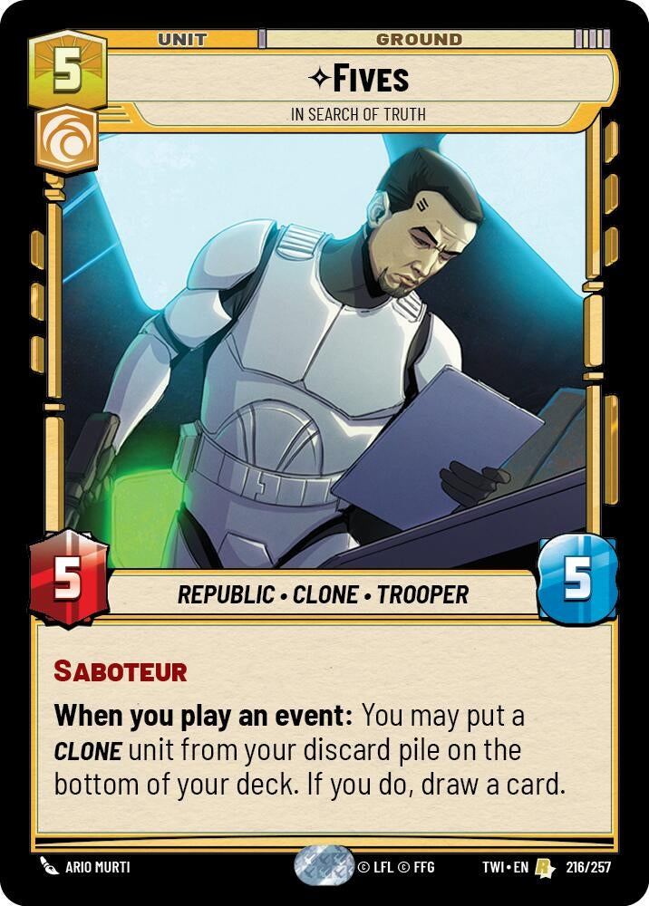 Image for Fives - In Search of Truth - Star Wars: Unlimited