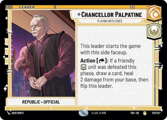 Image for Chancellor Palpatine - Playing Both Sides - Star Wars: Unlimited