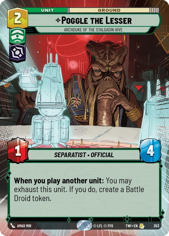 Image for Poggle the Lesser - Archduke of the Stalgasin Hive (Hyperspace) - Star Wars: Unlimited