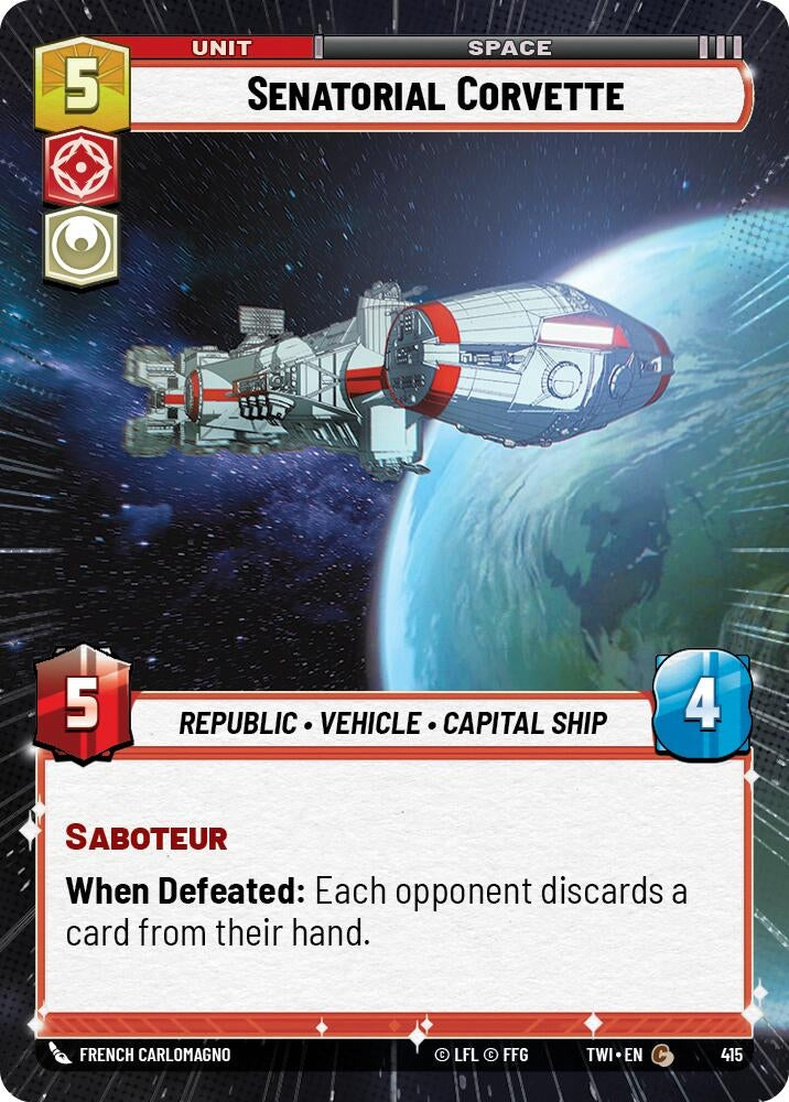 Image for Senatorial Corvette (Hyperspace) - Star Wars: Unlimited