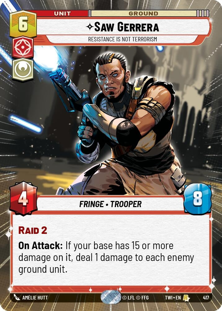 Image for Saw Gerrera - Resistance is Not Terrorism (Hyperspace) - Star Wars: Unlimited