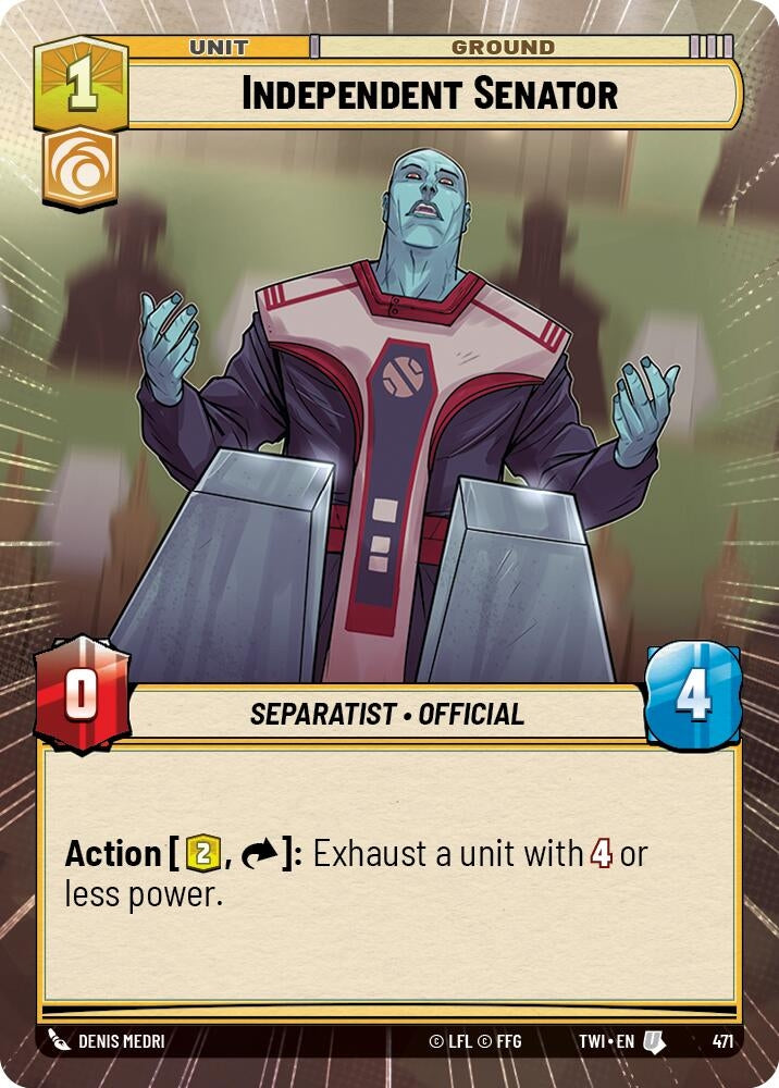 Image for Independent Senator (Hyperspace) - Star Wars: Unlimited