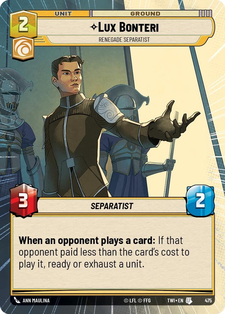 Image for Lux Bonteri - Renegade Separatist (Hyperspace) - Star Wars: Unlimited
