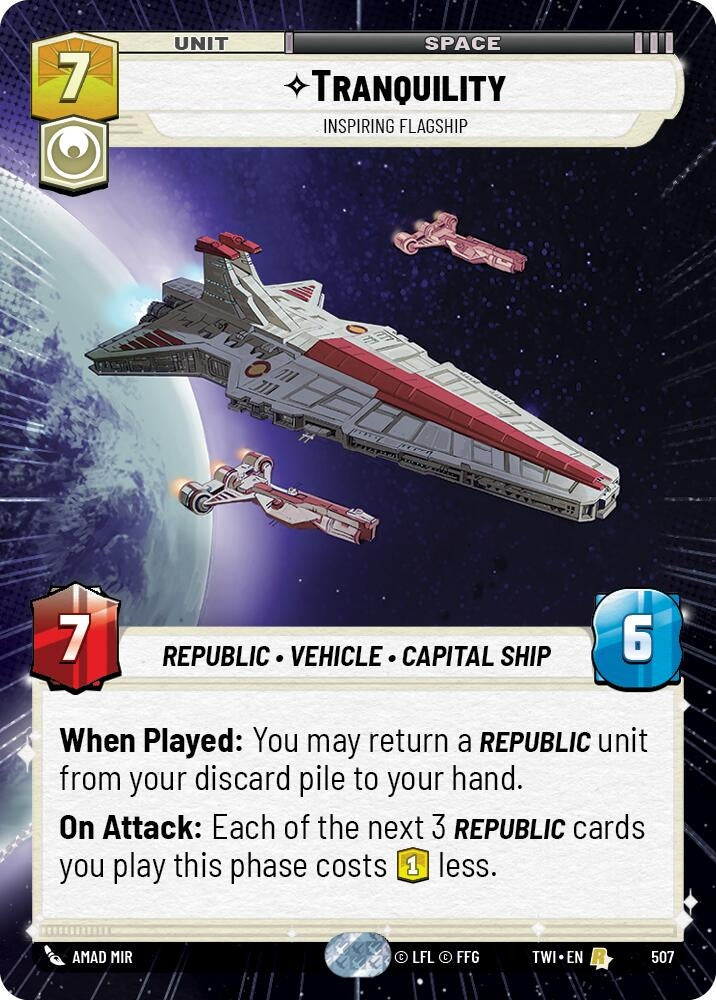 Image for Tranquility - Inspiring Flagship (Hyperspace) - Star Wars: Unlimited