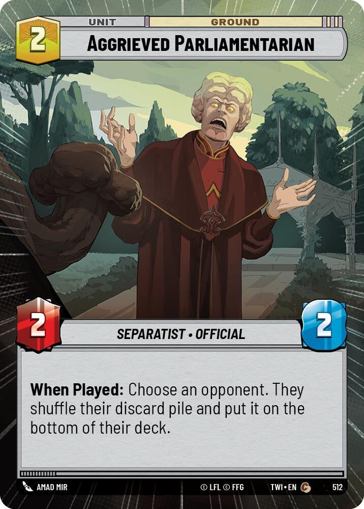 Image for Aggrieved Parliamentarian (Hyperspace) - Star Wars: Unlimited