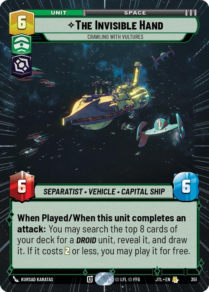 Image for The Invisible Hand - Crawling With Vultures (Hyperspace) - Star Wars: Unlimited